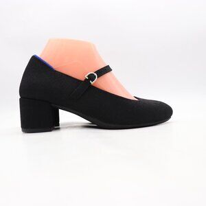 Rothy’s The Mary Jane Heels Women's Size 7 Black Knit Block Heel Shoes
